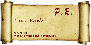 Prusz René névjegykártya